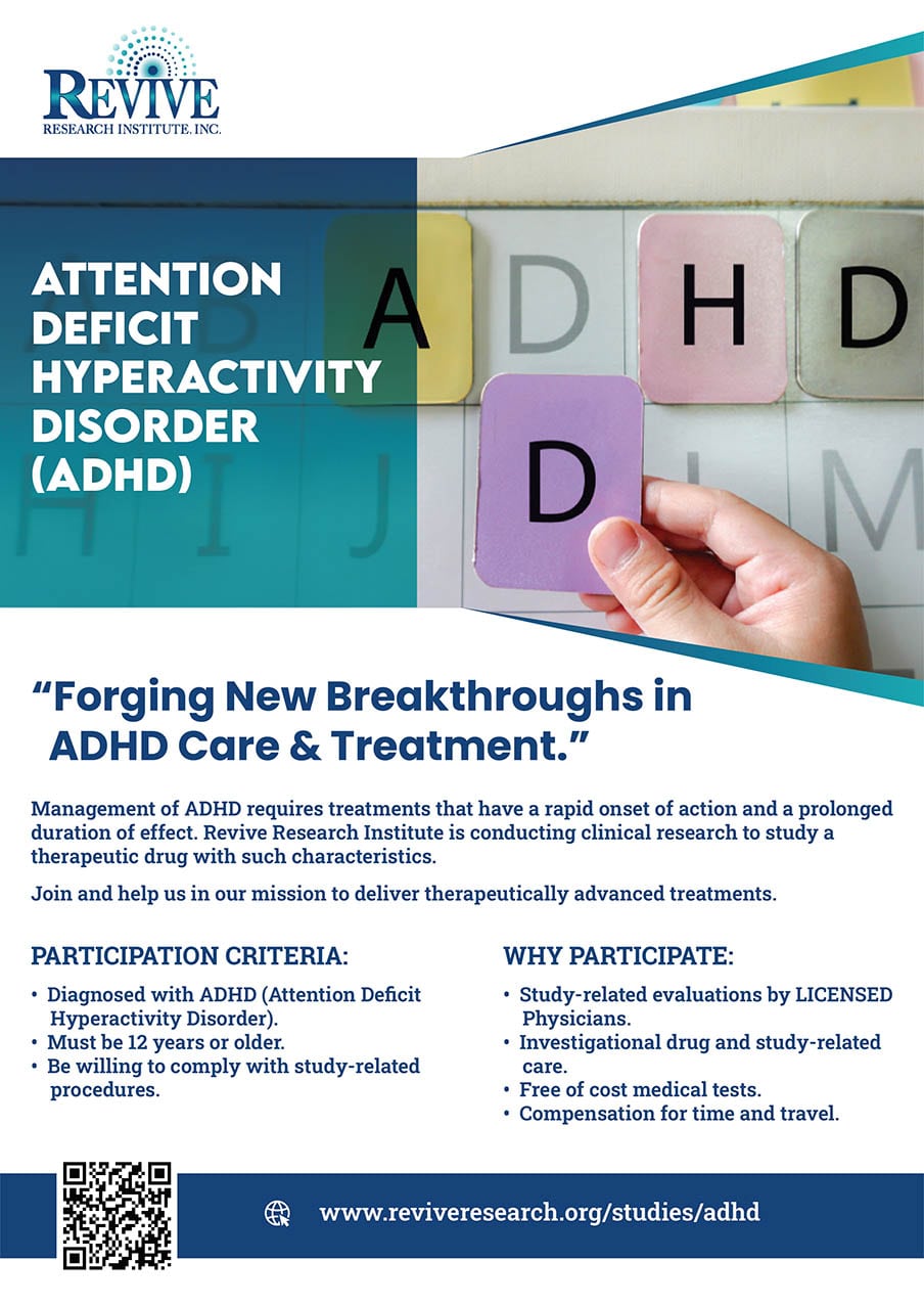 Attention Deficit Hyperactivity Disorder (ADHD) Revive Research