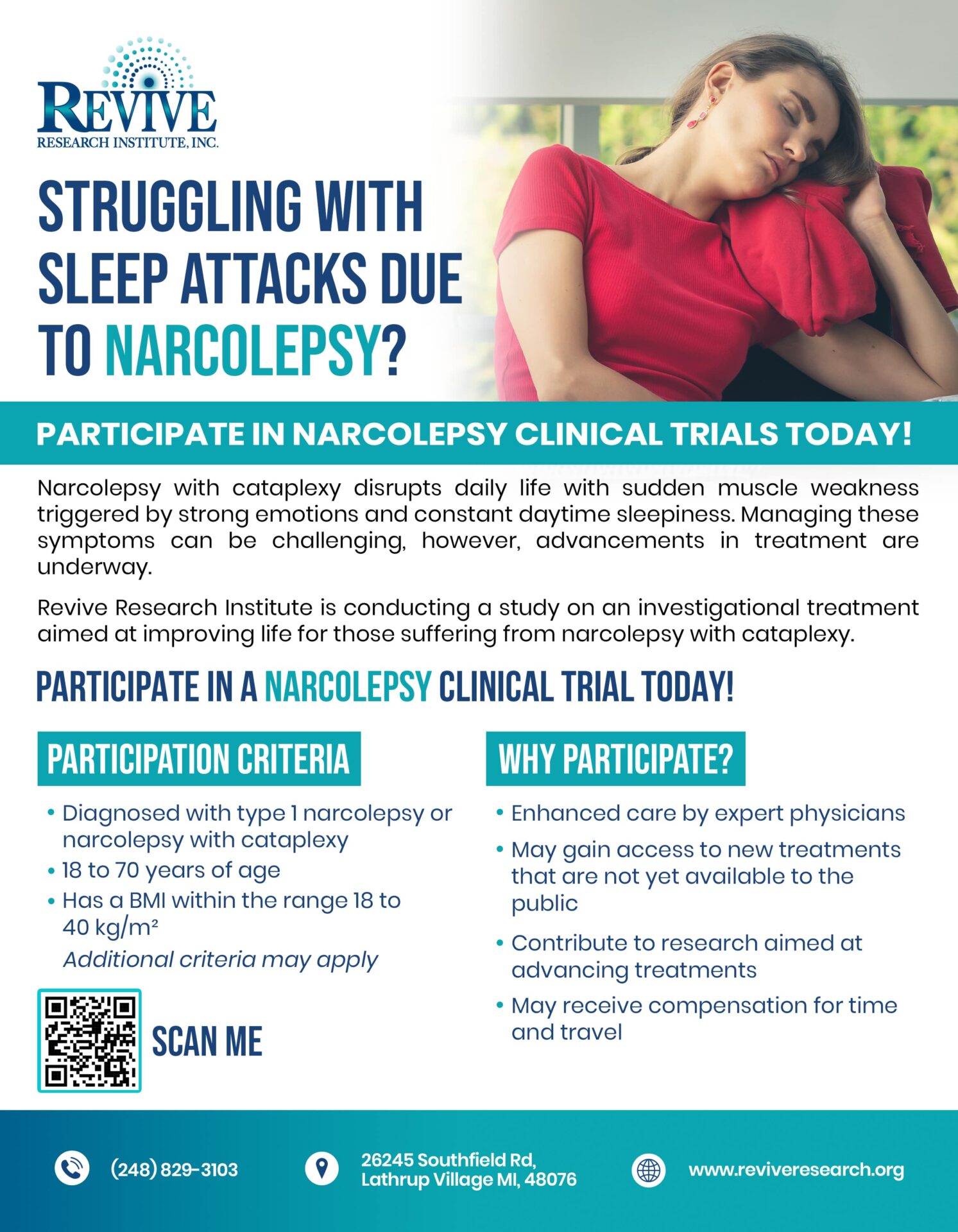 Narcolepsy Clinical Trials Flyer